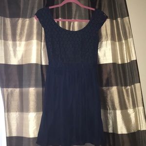 Navy lace patterned dress